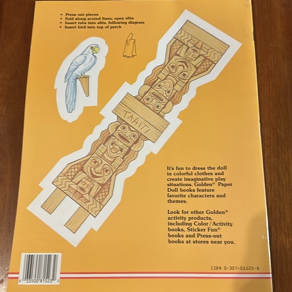 NWT Vintage Tropical Barbie Uncut Paper Dolls Golden Circa 1986 - Picture 2 of 8